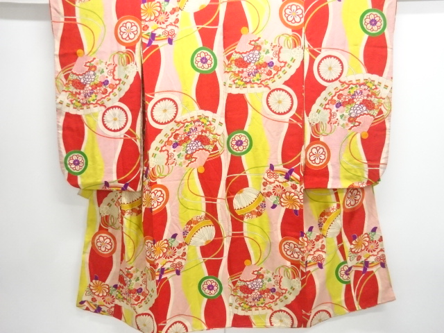 JAPANESE KIMONO / ANTIQUE KIMONO / SILK / KINSHA / SPOOL & FLOWER
